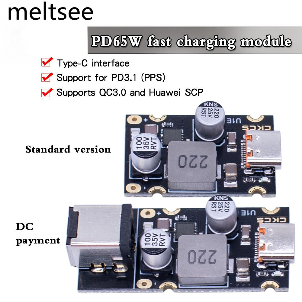 Qc4.0 QC3.0 Type-C USB PD65W โมดูลอะแดปเตอร์ชาร์จเร็ว DC8-32V 3.25A 65W SCP FCP PD