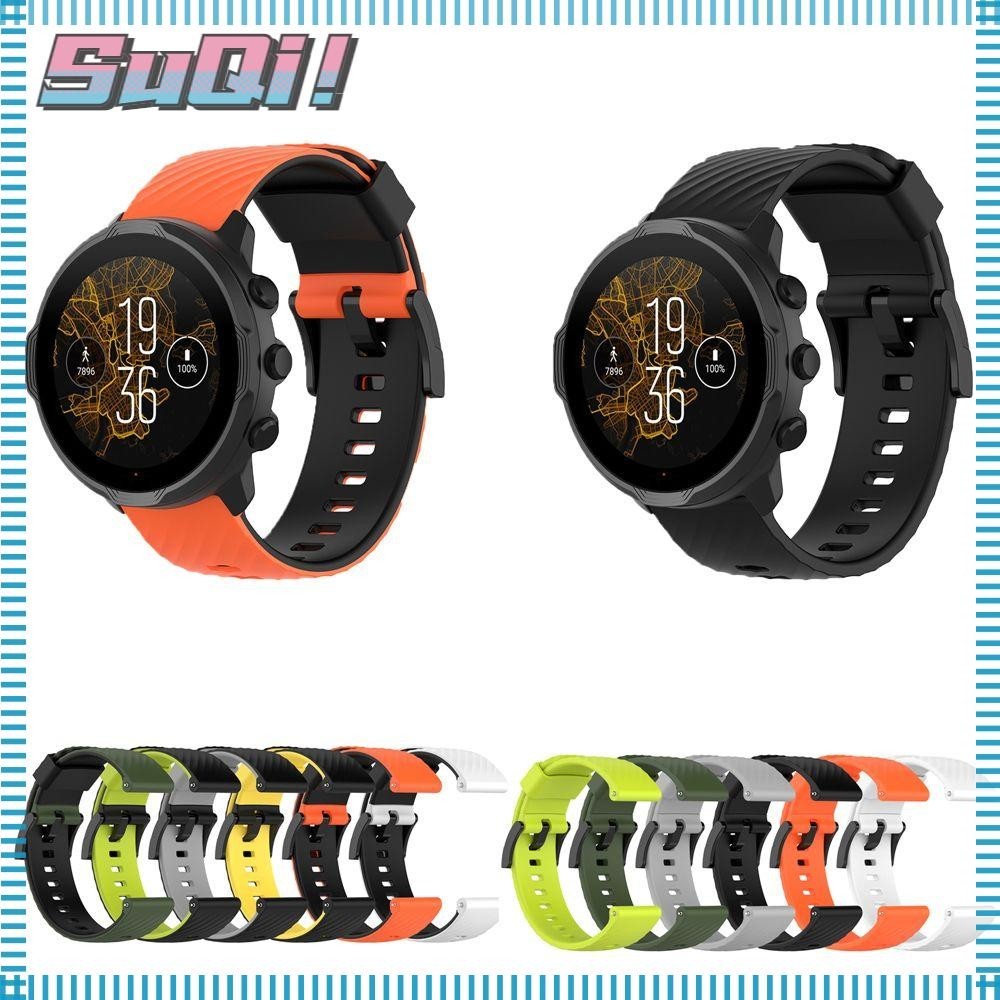 Suqi สายนาฬิกาข้อมือซิลิโคน สองสี แบบเปลี่ยน สําหรับ Suunto 7 9 baro Spartan Sport Wrist HR