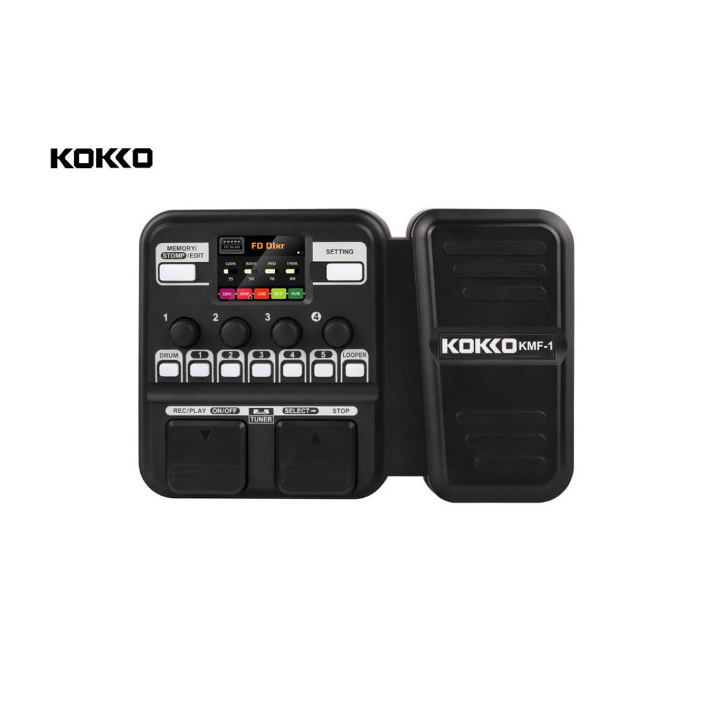 Kokko Electric Guitar Integrated Effects Pedal Cab/Delay/Reverb/Looper/drum 18 Amp Model Analog Classic IR Techno Drive