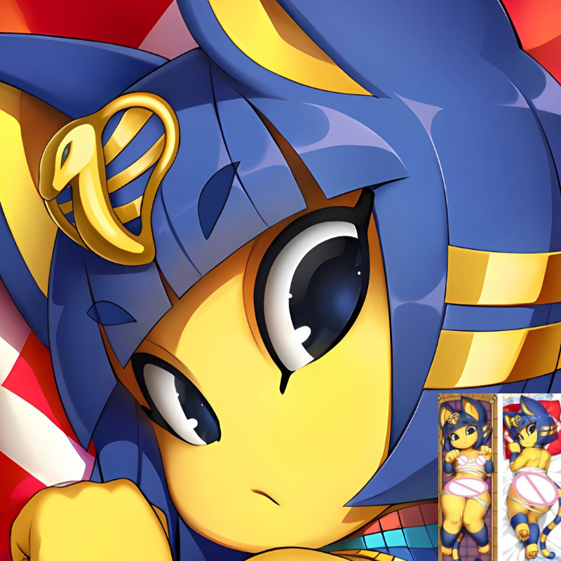 ปลอกหมอน พิมพ์ลายอนิเมะ Ankha Furry Orcus Dakimakura แบบสองด้าน สําหรับตกแต่งร่างกาย