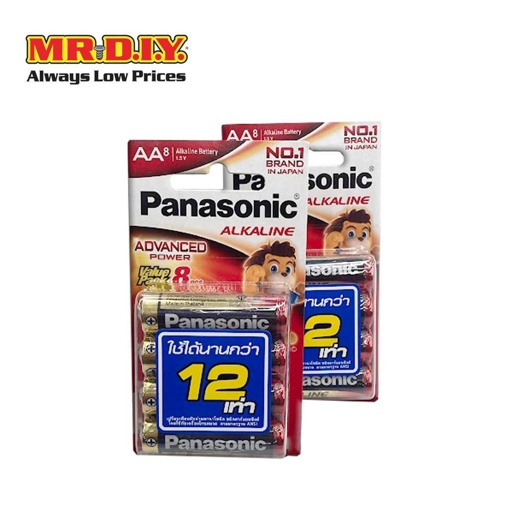 Panasonic ถ่านอัลคาไลน์ LR6T/8B AA 1.5 โวลต์ (8 ก้อน/แพ็ก)