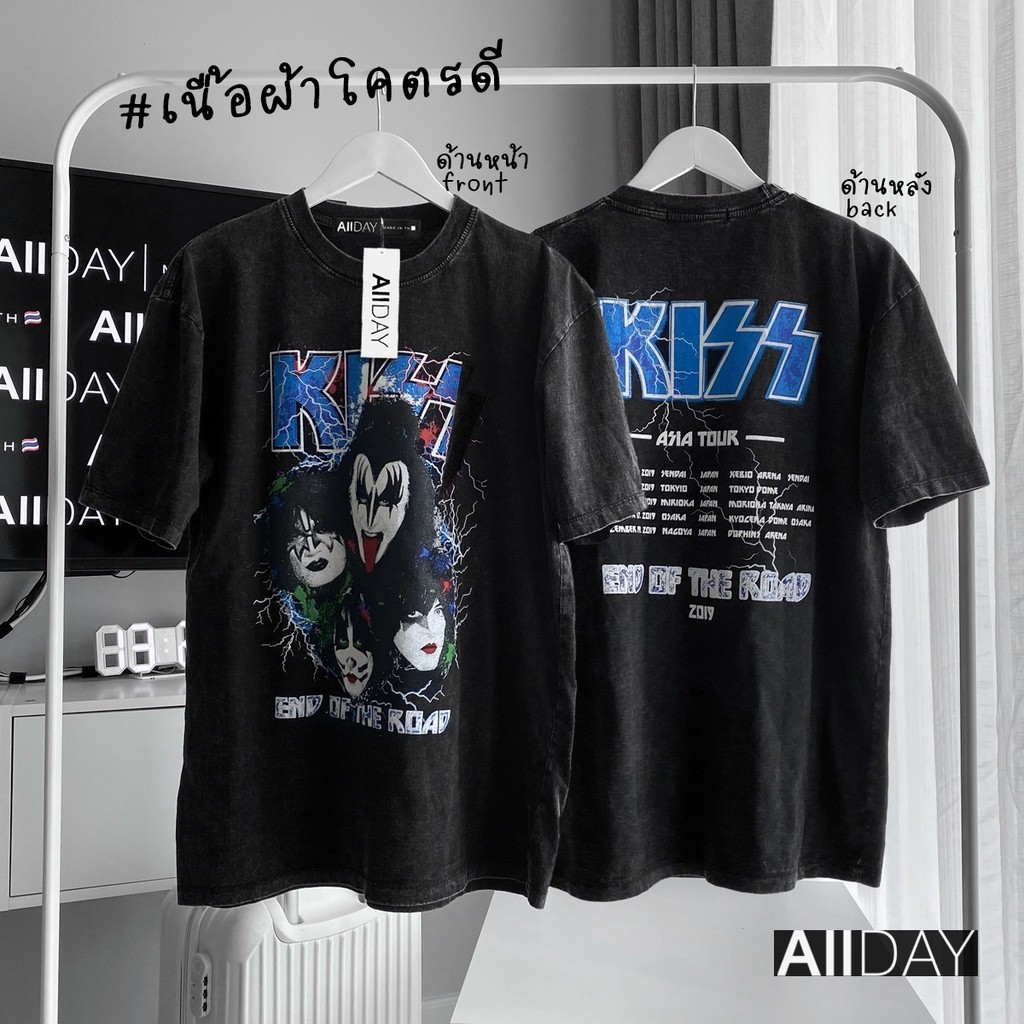 ขายปีใหม่S-5XL เสื้อวินเทจยุค90 สกีนลายหน้า-หลัง วงKISS ผ้าคอตตอนแท้100% ใส่ได้ทั้งชายและหญิงS-5XLS-5XL