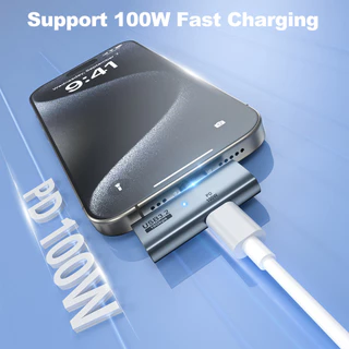 Fonken 2 in 1 อะแดปเตอร์ USB C ตัวผู้ เป็น USB 3.2 ตัวเมีย พร้อมพอร์ตชาร์จ PD100W รองรับฟังก์ชั่น OTG สําหรับโทรศัพท์มือถือ แล็ปท็อป