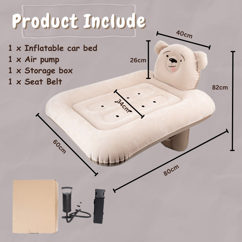 Inflatable เตียงเด็กรถรถที่นั่งแบบพกพาเด็กวัยหัดเดิน Travel Air Bed Reusable Inflatable Baby Cot Camping ที่นอน ราคา ถูกที่สุด ดีลบีเคเค แกลเลอรีภาพที่ 5