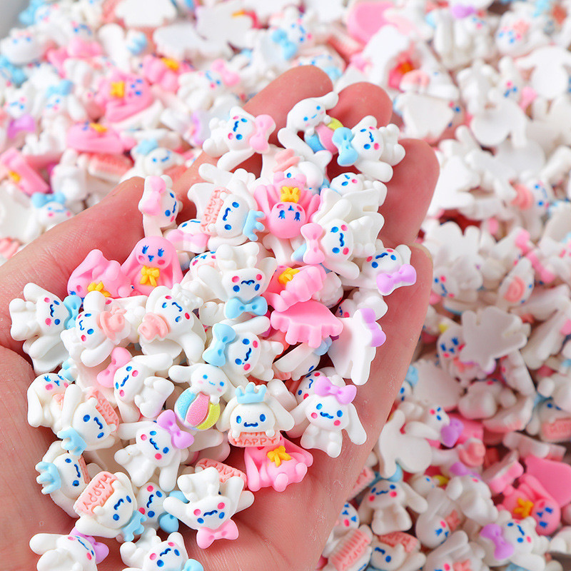 Diy ครีมกาวการ ์ ตูนหูใหญ ่ ขนาดเล ็ กสุนัขเรซิ ่ นอุปกรณ ์ เสริม Handmade วัสดุแพคเกจโทรศัพท ์ Hairpin อุปกรณ ์ เสริม