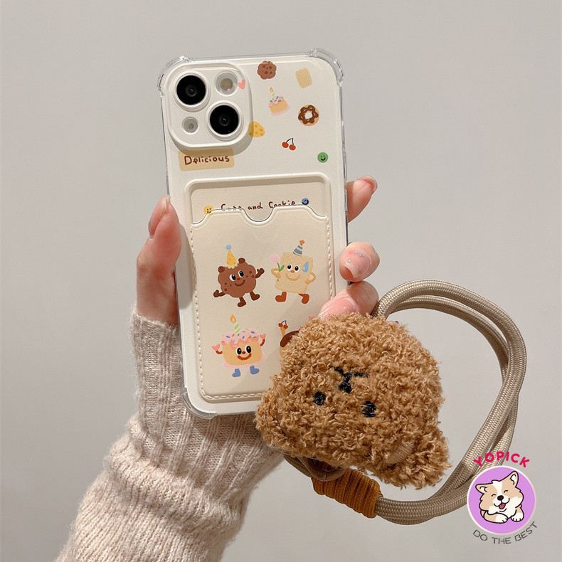 น ่ ารักบิสกิตหมีสายรัดข ้ อมือสําหรับiPhone15 7plus xsmax xr xs 11pro 15promaxเคสโทรศัพท ์ 13 14promaxฝาครอบโทรศัพท ์ ผู ้ ถือบัตรการ ์ ด12นุ ่ มกรณี11แบบพกพาเชือกเส ้ นเล ็ กการ ์ ตูนหญิงสไตล ์ ใหม ่ KB