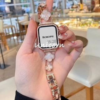 ผู้หญิงเพชรสร้อยข้อมือสําหรับ แอปเปิล ดู 46/42/41 มม.40 มม.44 มม.45 มม.38 มม.เข็มขัดโลหะนาฬิกา วงดนตรี ฉันดู ชุด 11 10 9 8 7 กับ 6 5 4 3 พิเศษ3 49 มม