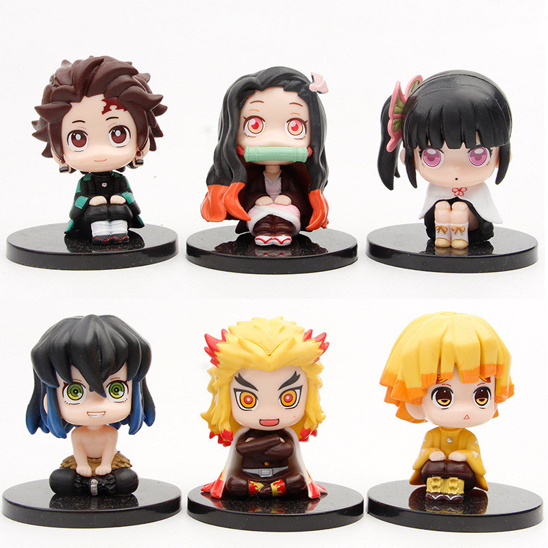 G6 ตุ๊กตาฟิกเกอร์ Demon Slayer Tanjiro Nezuko Inosuke Zenitsu Kanawo ของเล่นสําหรับเด็ก 6 ชิ้น ต่อชุด