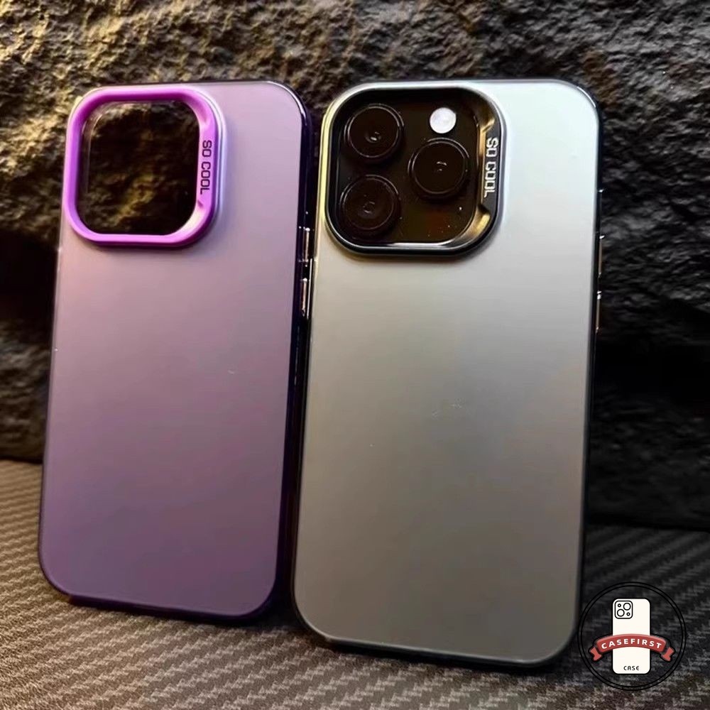 เรียบง่ายสีของแข็งเคลือบหรูหราตัวเรือนโลหะเข้ากันได้กับ IPhone 11 15 13 14 12 Pro Max 7Plus XR X XS Max 8 7 15 14 Plus