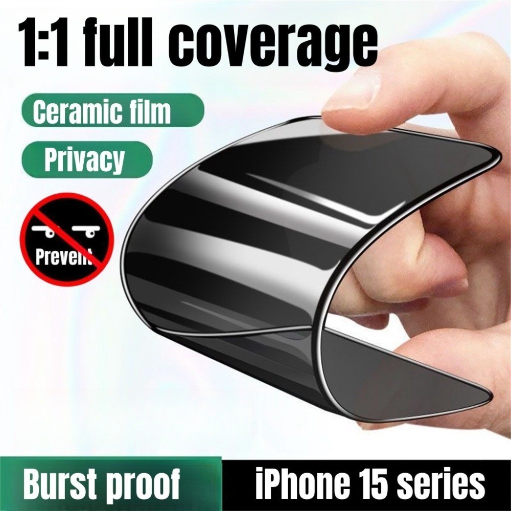 หรูหราความเป็นส่วนตัวฟิล์มนุ่มสําหรับiphone 16 Pro Max 16 Plusป้องกันหน้าจอiPhone 11 12 13 14 15 Pro Max X XS Max Xr 7 8 14 15 Plus Full Coverage Anti ScratchเซรามิคHDฟิล์มนุ่ม
