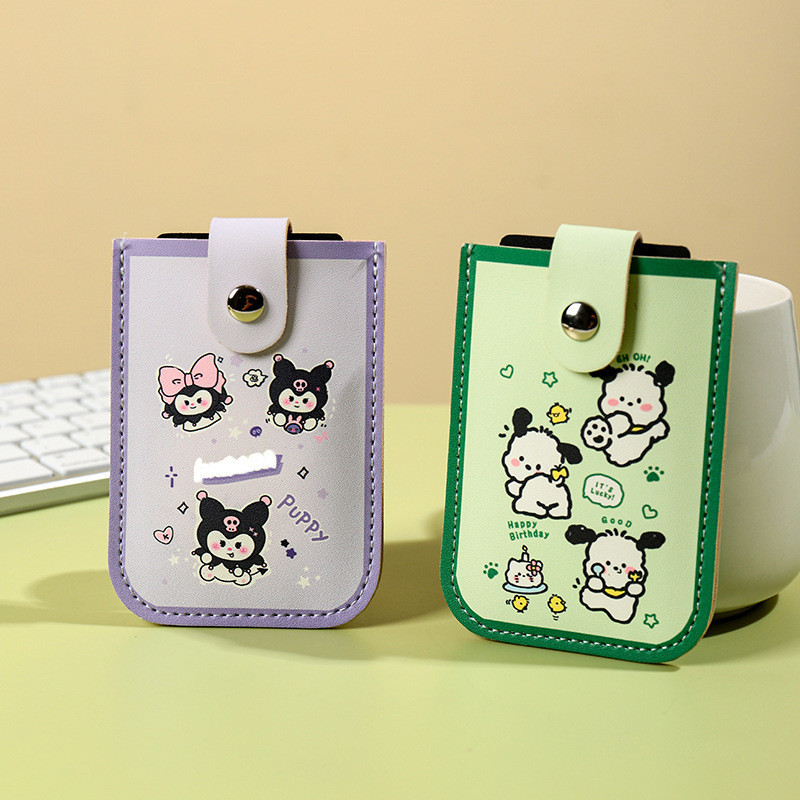น ่ ารักการ ์ ตูน Mini Card กระเป ๋ าสตางค ์ แฟชั ่ น PU หนัง 5 กระเป ๋ ากระเป ๋ าบางลามิเนตปกปิด Anti-Theft ID ผู ้ ถือบัตรขนาดใหญ ่ ความจุ