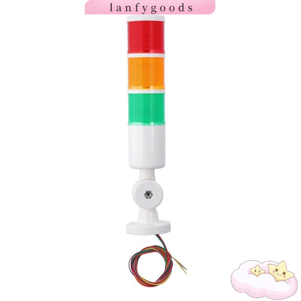 Lanfy ไฟเตือนอุตสาหกรรม, 3 ชั้น DC 24V LED Tower Stack ไฟ, Multilayer สีแดงสีเหลืองสีเขียวพร้อม Buzzer LED Andon Light CNC