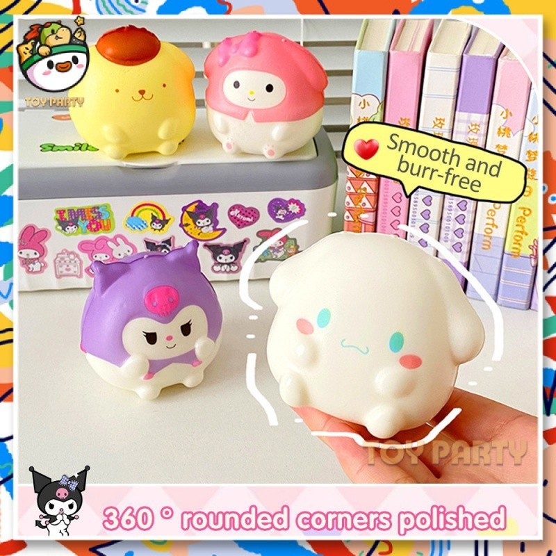 SANRIO 【 24ชม. ตุ๊กตา SanrioSlow Rebound Release ความวิตกกังวลของเล่น Kawaii Kitty Squishy ของเล่น Melody Decompression ตุ๊กตา Kuromi เด็กของขวัญ