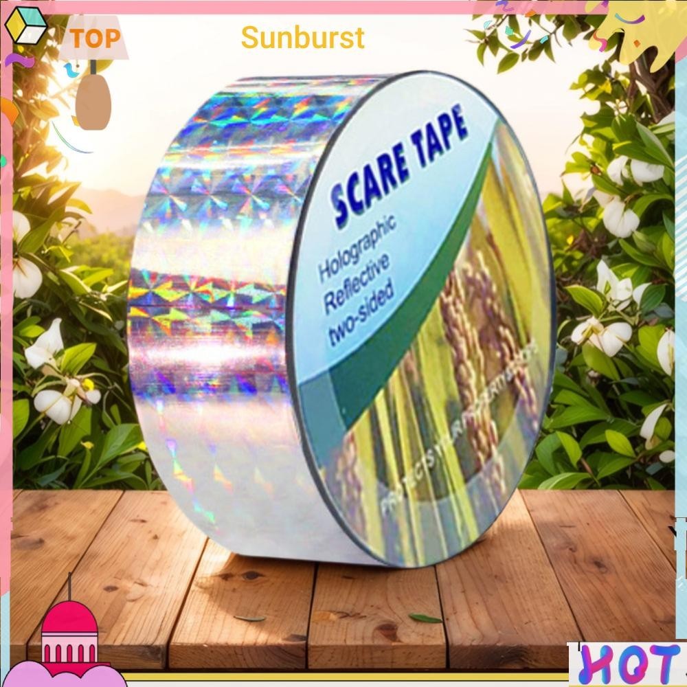 2.4ซม.x50m/4.8ซม.x50ม.สะท ้ อนแสงสองด ้ านเลเซอร ์ Bird Scare เทปเก ็ บนกห ่ างออกไป [Sunburst11.th ]