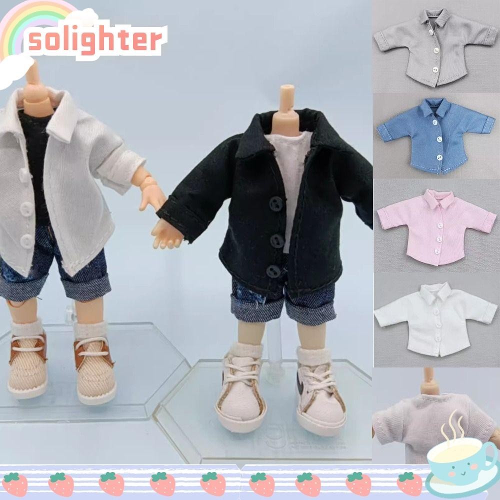 Solighter เสื้อตุ๊กตา, เสื้อผ้าตุ๊กตาแขนยาว 9 รูปแบบ, เสื้อยืดตุ๊กตาแฟชั่นคุณภาพสูง Tops 1/11 ob11 ตุ๊กตา/1/12 ตุ๊กตา Bjd