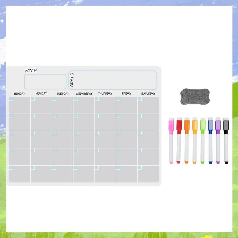 [T Xwf ] A3 Magnetic Whiteboard Dry Erase Calendar Set สําหรับตู ้ เย ็ น 17X12 นิ ้ ว