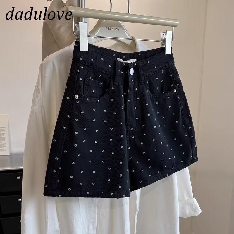 DaDulove New American Ins High Street Retro Denim Shorts Niche High Waist Wide Leg Pants Large Size Hot Pants