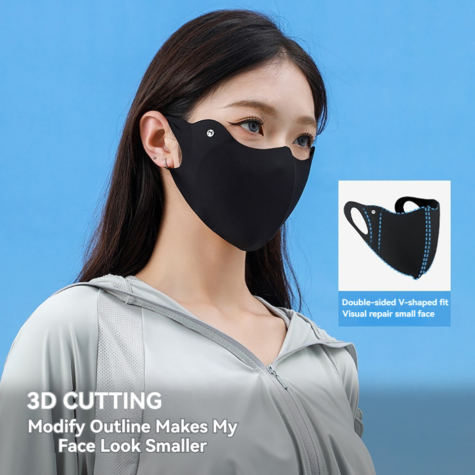 GTUBIKE UPF50+ แฟชั่นน้ำแข็งไหมป้องกันแสงแดดป้องกันรังสียูวีหน้ากากป้องกันมุมตา - รูปที่ 6