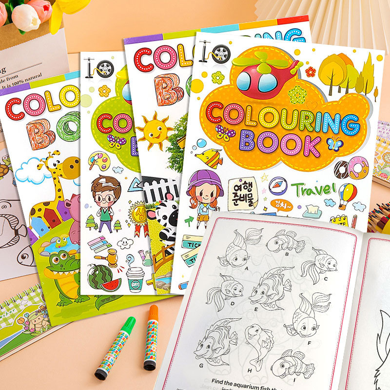 สมุดฝึกวาดภาพระบายสี สมุดระบายสีเด็ก 3-6ขวบ สมุดนักเรียน สมุดหัดเขียน เสริมทักษะเด็ก