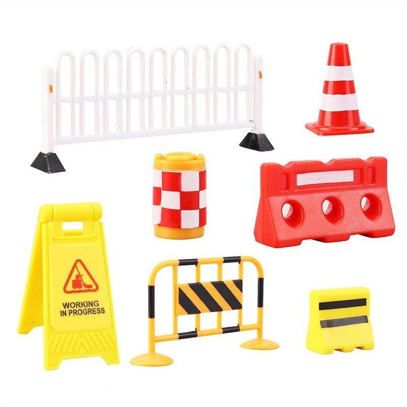 บ ้ านตุ ๊ กตาการจราจรถนนฉากก ่ อสร ้ าง Roadblock ป ้ ายเตือนอาคารรุ ่ นอุปกรณ ์ ถ ่ ายภาพ