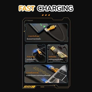 สายเคเบิลข้อมูล 4in1 พอร์ตชาร์จมัลติฟังก์ชั่น 4 อินเทอร์เฟซสามารถเปลี่ยนได้ตามต้องการ ชาร์จเร็ว 27W-65W