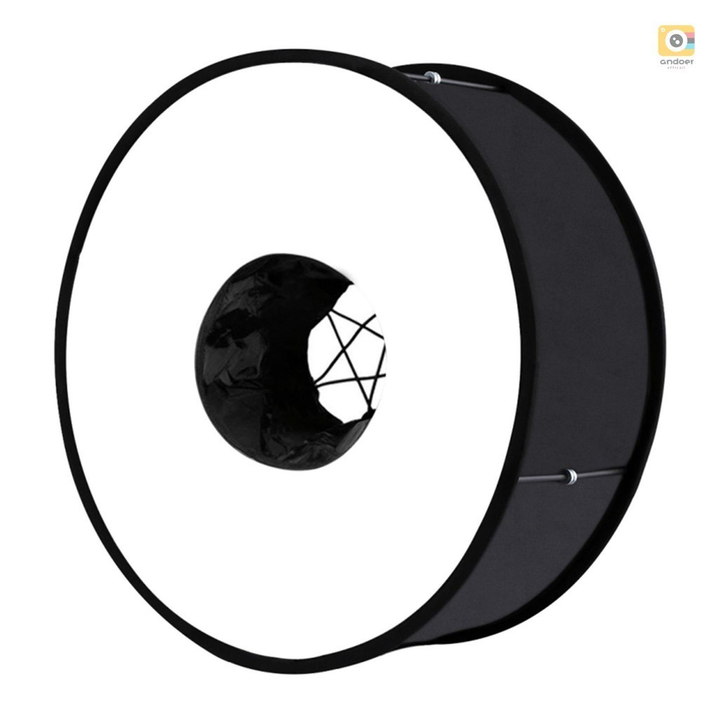 Puluz 450 มม.สไตล์รอบ Softbox Speedlight แฟลชยิงกล่องนุ่มพับแสงแฟลช Diffuser สําหรับการถ่ายภาพ