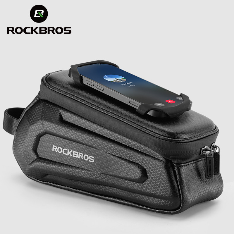 Rockbros จักรยานด ้ านบน Tube Bag Touch Screen Phone holder Bicycle Frame Bag Bicycle Bag 1.5L Large Capacity