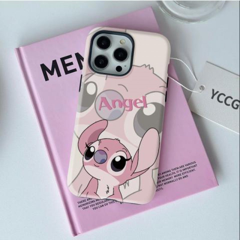 การ์ตูนการ์ตูน Stitch เคสโทรศัพท์ 2 ชั้นใช้งานร่วมกับ iPhone11 12 13 14 15 12Promax 13Promax 14plus 14Promax X XS XR 0MJH