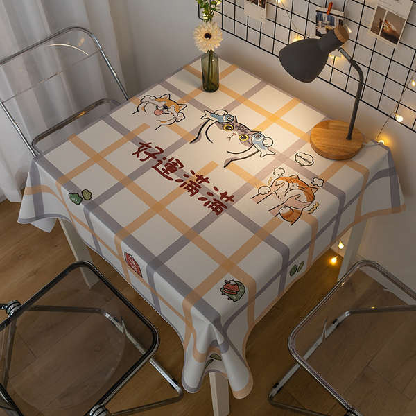 ผ้าปูโต๊ะ ผ้าปูโต๊ะ pvc การ์ตูนสุทธิสีแดงตารางผ้าปูโต๊ะ, กันน้ําและน้ํามันหลักฐาน, ไม่ล้าง, ป้องกันน้ําร้อนลวก, inswind PVC square plastic tablecloth,