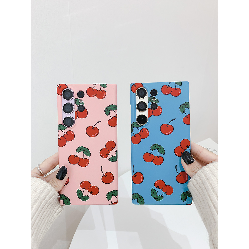 Cherry Pink Blue Filmเคสโทรศัพท์เหมาะสําหรับSamsung S21 S22 S24plus S23ultra S20FE S21FE A73 A54 A53 A52 A51 A50 A34 A30 A23 A21S A14 A13 A04 A12 A11 A03 รวมทุกอย่าง