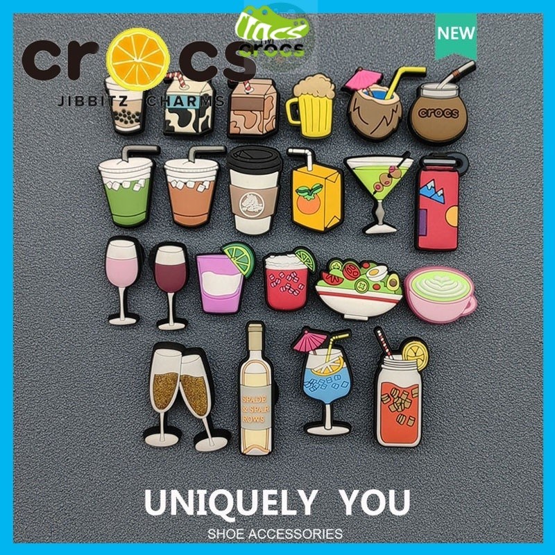 Crocs jibbitz charms รองเท้าดอกไม้รองเท้าหัวเข็มขัด DIY ตกแต่งรองเท้า jibbitz ปุ่ม Crocs Hole รองเท้าหัวเข็มขัดเครื่องดื่ม Series
