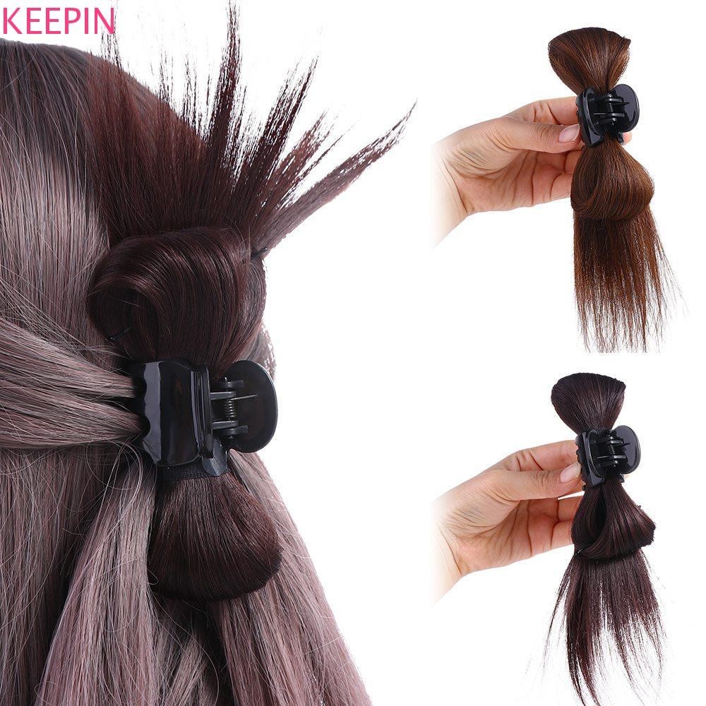 Keepin Messy Hair Bun ที่มองไม่เห็นสีน้ําตาล Simple Chicken Nest หัวผมกระเป๋าผมสังเคราะห์ Bun Ball Head วิกผมสไตล์เกาหลีผู้หญิงหญิงผม Claw วิกผม