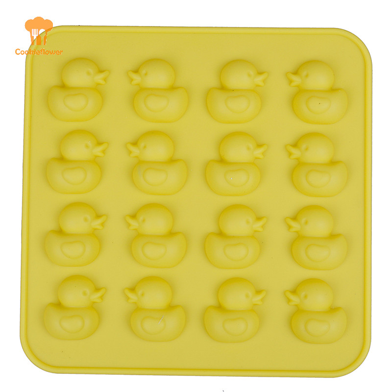 Cookieflower แม่พิมพ์ซิลิโคนเป็ดน่ารัก DIY Chocolate Ice Biscuit Candy Moulds ใหม่