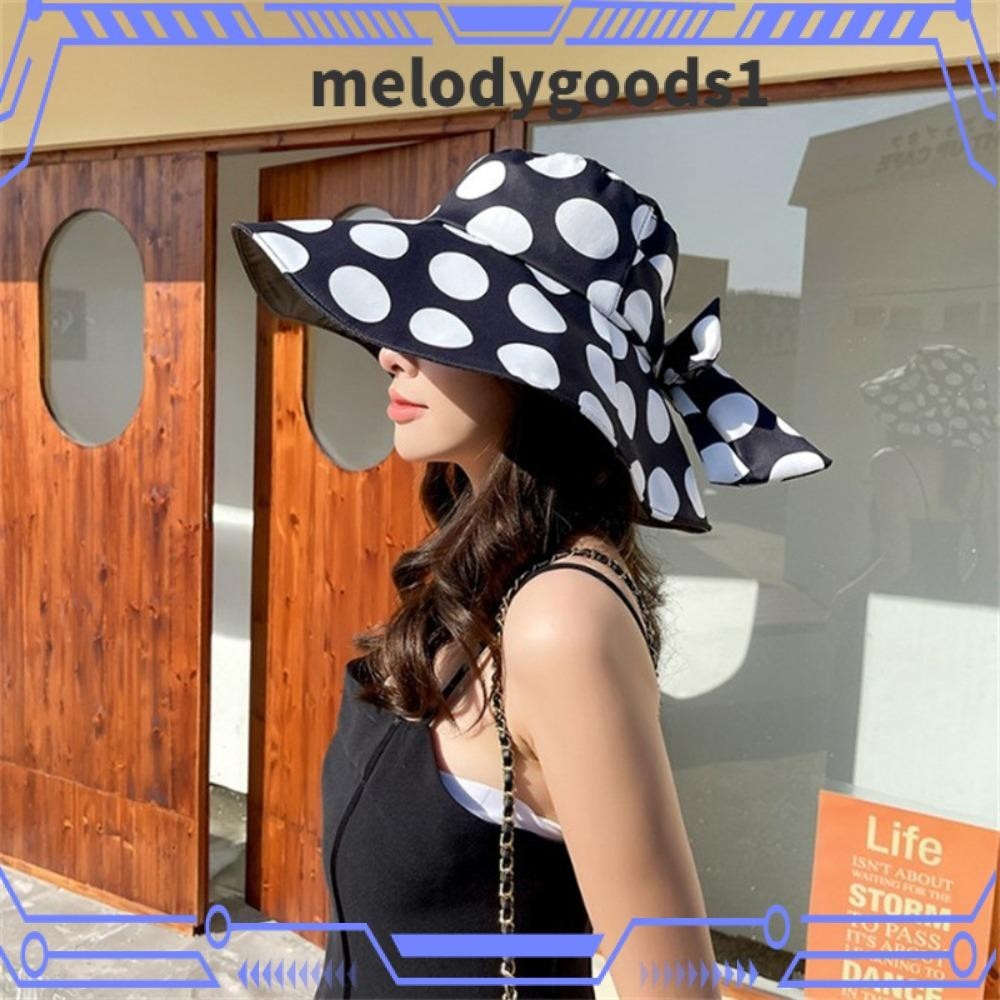 Melodygoods1 Sun Hat, Bow Sunburn Protection Cover Hat, Breathable UV Protection Wide Brim Fisherman Hat Beach