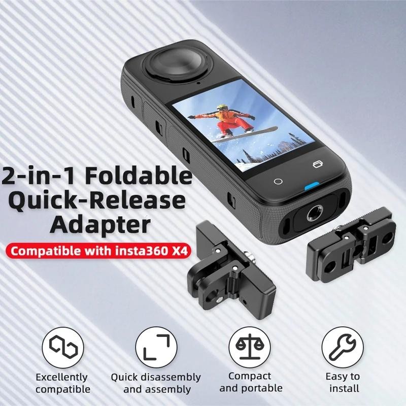 สําหรับ Insta360 X4 Magnetic Quick Release ฐาน Panoramic Action กล ้ องพับอะแดปเตอร ์ ฐานอุปกรณ ์ เสริม