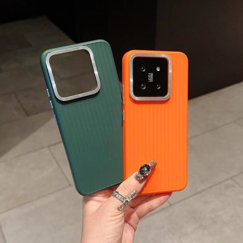 Metal Lens Protect Stripped เคสโทรศัพท์ Xiaomi 14 Pro Mi13 Mi14 Ultra เคส Xiaomi 13T Pro Phone Cover