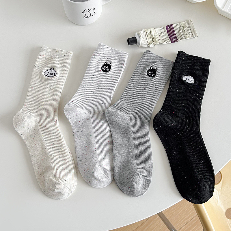 ถุงเท้า JK ญี่ปุ่น ถุงเท้าผู้หญิงถักแฟชั่น ผ้าฝ้ายแท้ สบายและระบายอากาศ สไตล์โลลิต้า