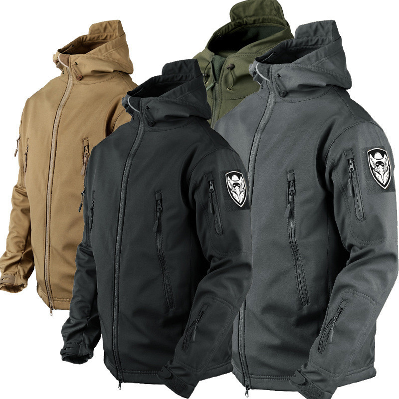 Supply Stalker กลางแจ ้ ง Windbreaker Soft Shell แจ ็ คเก ็ ตชาย Shark Skin ขนแกะขี ่ จักรยาน Jersey Windproof