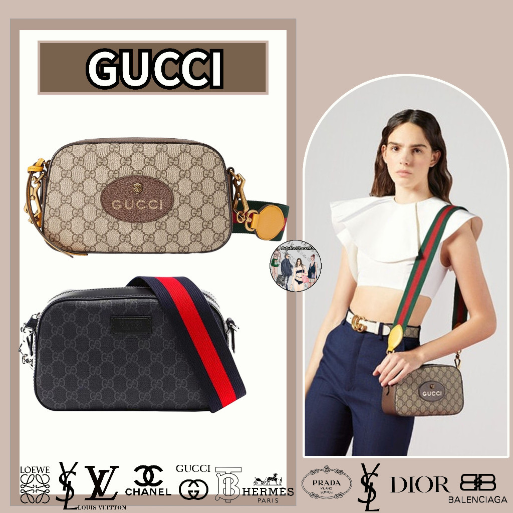Gucci Neo Vintage GG Supreme Canvas Messenger Bag สไตล ์ ล ่ าสุดแท ้ 100 % ซื ้ อแท ้