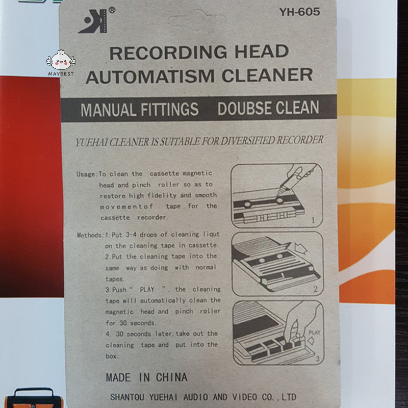 {maybest } Audio Cassette Head Cleaner & Deizer สําหรับเครื ่ องเล ่ น Cassette Home Car {TH }
