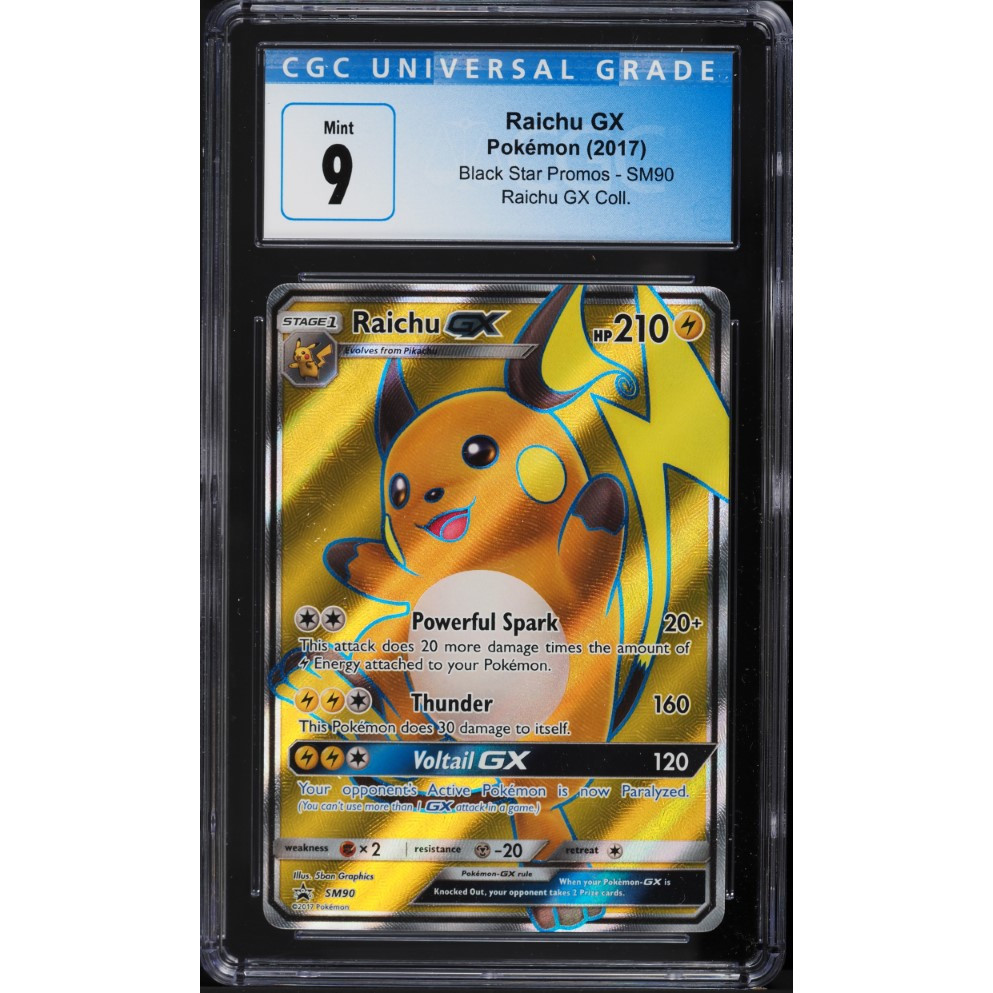 2017 Pokemon Sun & Moon Black Star GX Collection Raichu GX 90 CGC 9 MINT