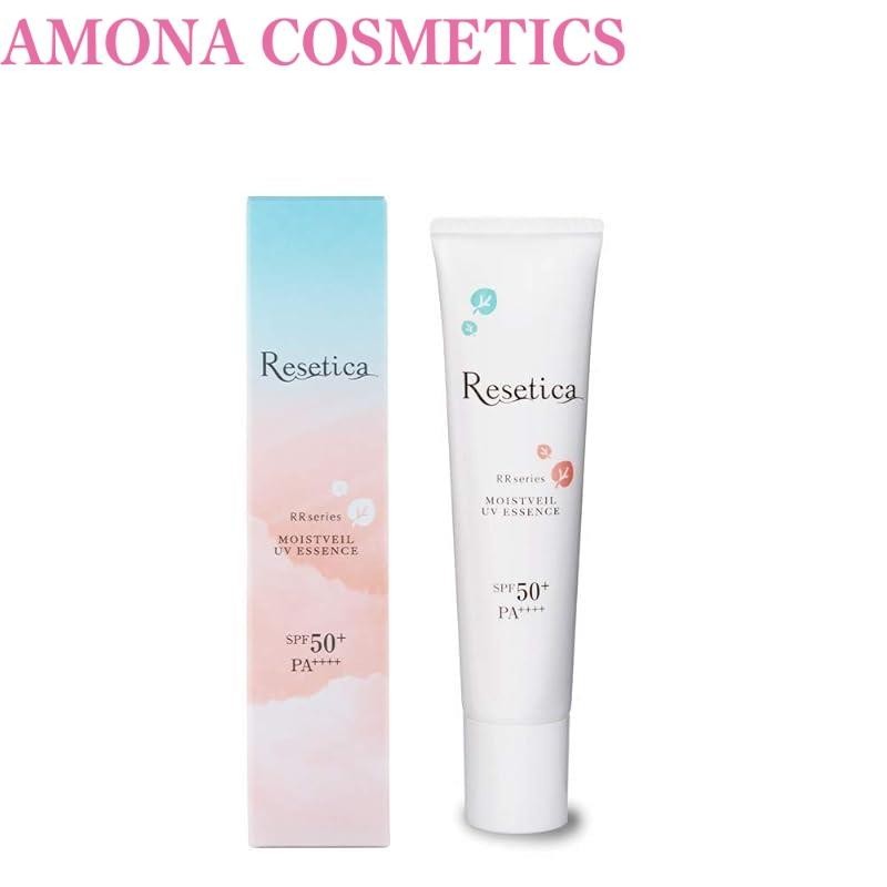 【Direct from Japan】Resetica] Moist Veil UV Essence Sunscreen UV base Suntime essence SPF50+ Tone-up Waterproof Non-chemical Natural Cosmetics CICA Plant stem cell Plant-derived Sensitive skin Moisturizing Transparency Soap wash-off Children 30g