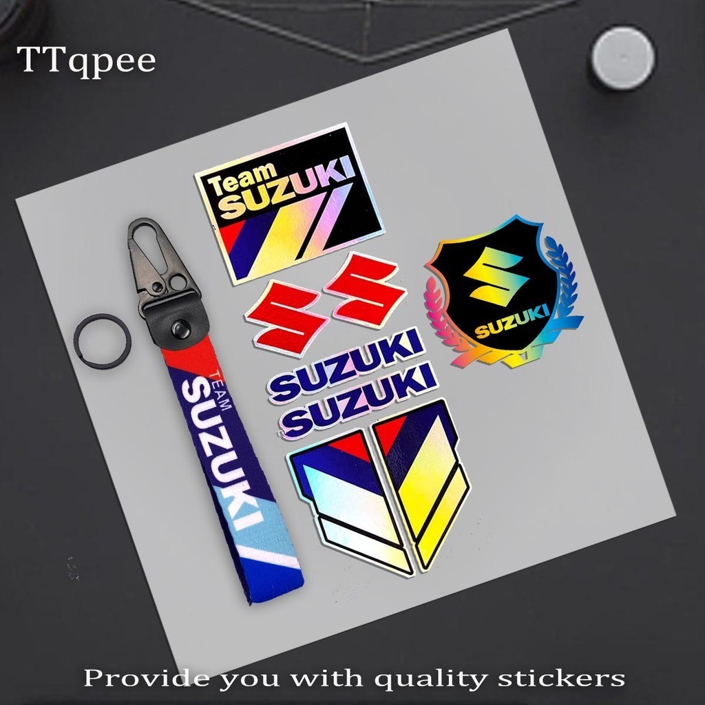 Suzukiมอไซ สกูตเตอร์ สติ๊กเกอร์ สะท้อนแสง หมวกกันน๊อค โช๊คหลัง กันน้ำ บังโคลน ตกแต่งรถ GSX RXSSatria