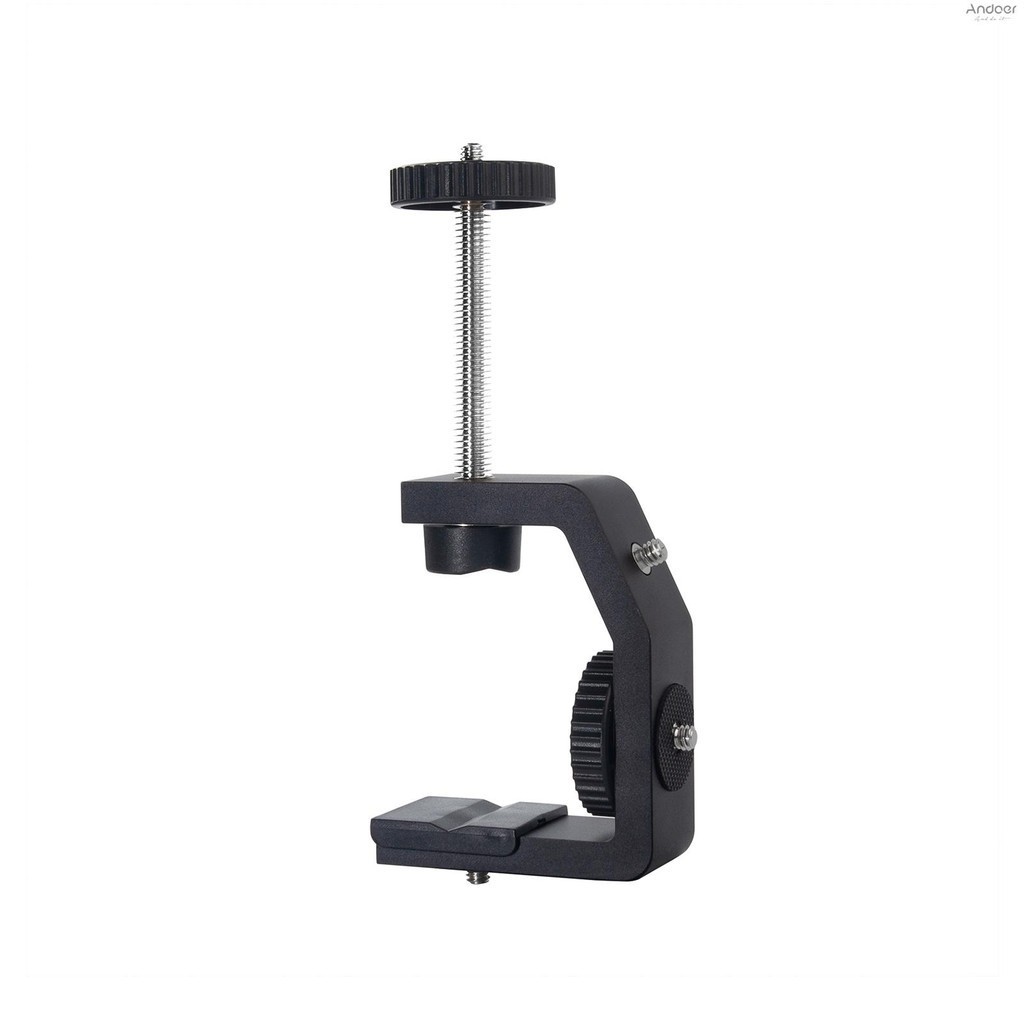 Universal C-Clamp มัลติฟังก์ชั่นอลูมิเนียม C Clamp Mount พร้อมสกรู 1/4 นิ้วสําหรับกล้องไมโครโฟนไฟวิดีโอ