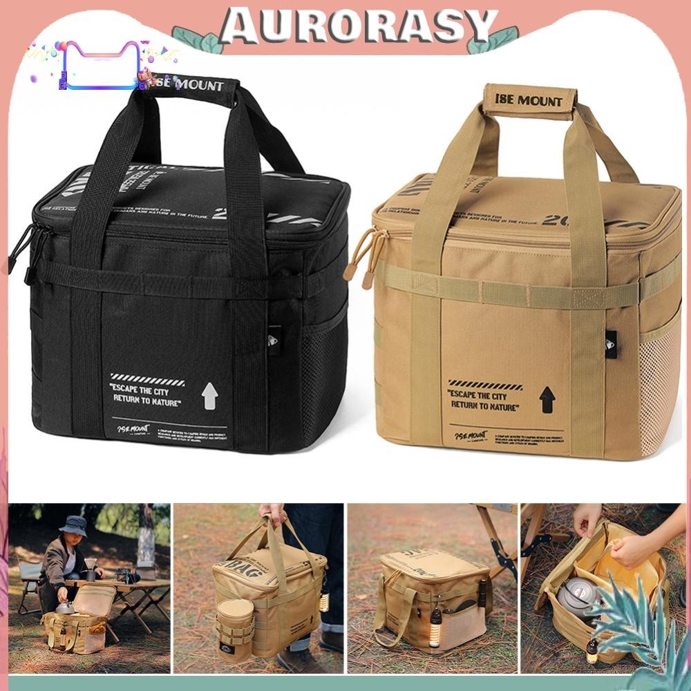 [AS ] 20 L กระเป ๋ าเก ็ บเครื ่ องครัวแบบพกพากลางแจ ้ งCamping Organizerที ่ ถอดออกได ้ Dividers