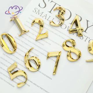 [mayhome] 1 ชิ้นความสูง 5 ซม.Golden Home สติกเกอร์ที่อยู่ประตูป้ายทอง Modern House Number {TH}