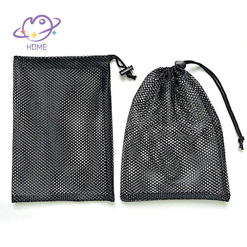 [mayhome] สีดําสีขาวทนทานตาข่าย Drawstring กระเป๋าเก็บกระเป๋าอเนกประสงค์ Home Travel กิจกรรมกลางแจ้งซักรีดกระเป๋า Stuff Sack {TH}