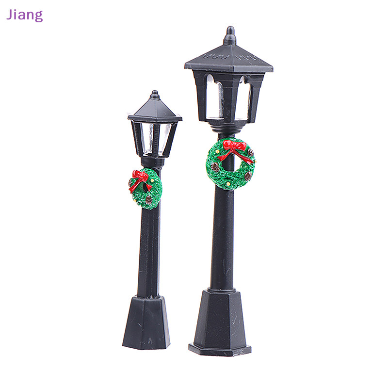 Jiang 1/12 Dollhouse Mini Street Light รุ่นตุ๊กตาคริสต์มาสโคมไฟถนนเครื่องประดับตุ๊กตา House Micro Fairy ตกแต่งสวน TH