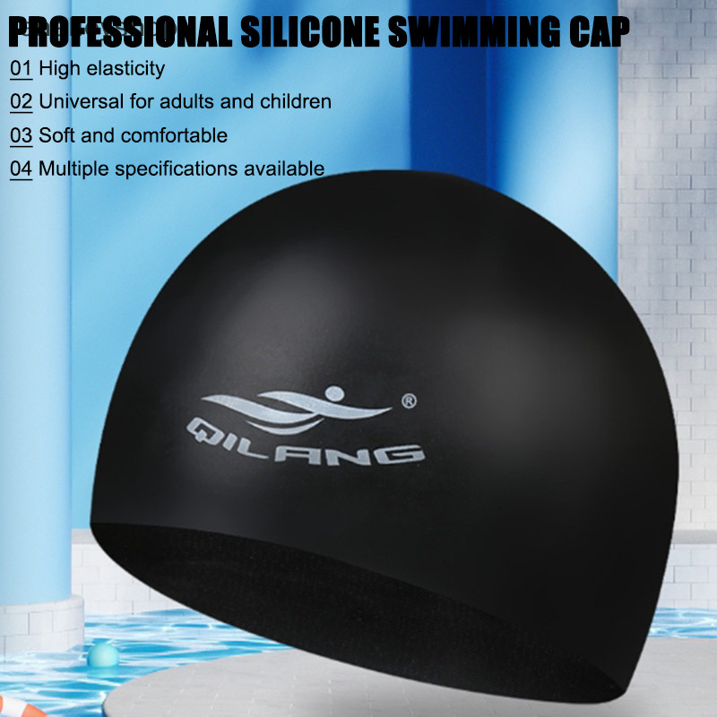 [Analleyshop] หมวกว่ายน้ําซิลิโคนป้องกันหูกันน้ําสําหรับผู้ใหญ่และเด็กสากล 50G พร้อมหมวกว่ายน้ําหัวจีบ [th]