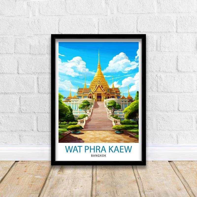 วัดไทยท ่ องเที ่ ยวพิมพ ์ โปสเตอร ์ ศิลปะไทยสําหรับตกแต ่ งผนัง
